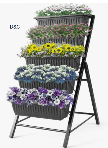 Denishia 5 Tiers Vertical Garden Planter Raised Garden Bed Freestanding Elevated Planter Box