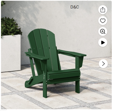 WestinTrends Malibu Outdoor Folding HDPE Adirondack Deck Chair – Patio & Outdoor Lounge, Weather‑Resistant, Dark Green