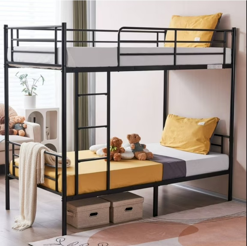 Zimtown Twin over Twin Steel Bunk Beds Frame, 78″ x 42″ x 65″ with Ladder Bedroom Dorm Room for Kids Adult Children