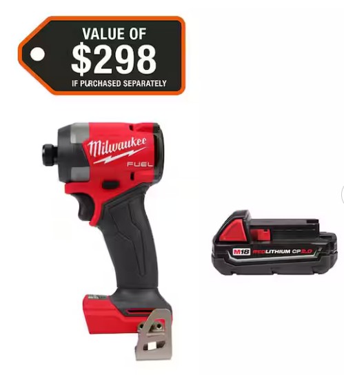 M18 FUEL 18V Lithium-Ion Brushless Cordless 1/4 in. Hex Impact Driver with 2.0 Ah Battery