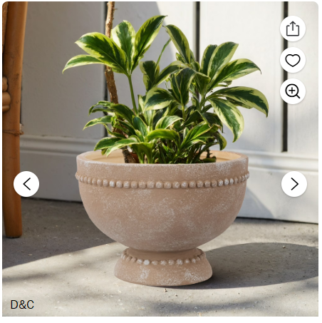 My Texas House 8″ Dot Bowl Brown Ceramic Plant Pot 8.1″ Diameter