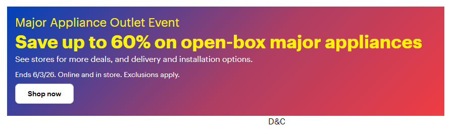 Save upto 60% off on Open-Box Appliances