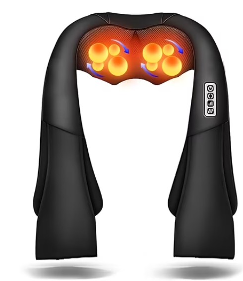 ZENART Shiatsu Shoulder Back and Neck Massager with Heat, Electric Deep Tissue Kneading Massage Pillow, Black