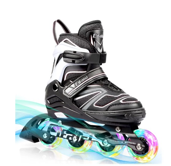 Cifaisi Adjustable Inline Skates with Illuminating Wheels for Kids,Girls and Boys,Size 6.5-8