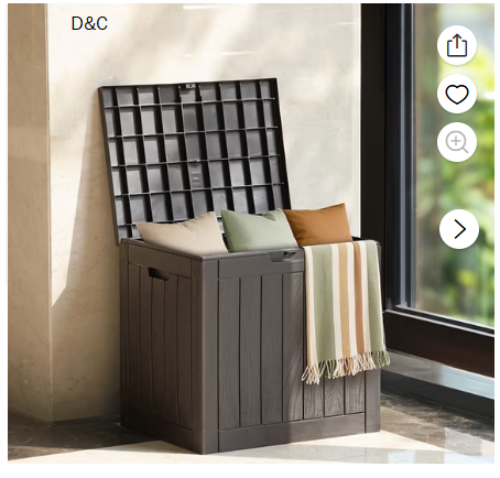 Gianna 31 Gallon Resin Deck Box, Waterproof UV Resistant Outdoor Storage Box for Garden, Indoor