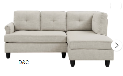 Jopath Convertible Sectional Sofa, Small L Shaped 3-Seat Couch with Chaise, Modern Linen Sofas Couches for Living Room,Apartment,Small Space,Beige