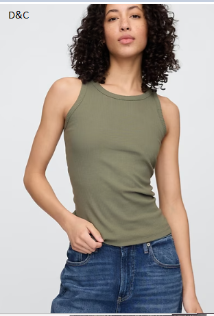 Ribbed Scoopneck Tank Top