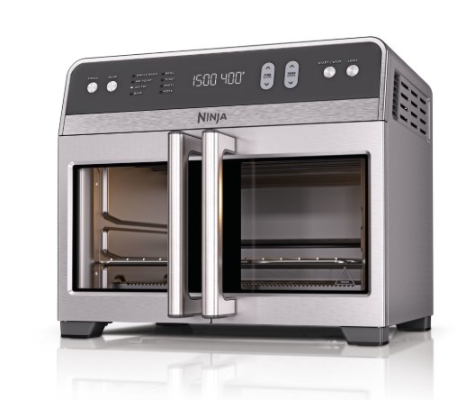 Ninja French Door 8-in-1 Countertop Oven, with Smart Surroundair Technology and Air Fry Function, Dishwasher Safe, 6 Pieces, FO100 Silver
