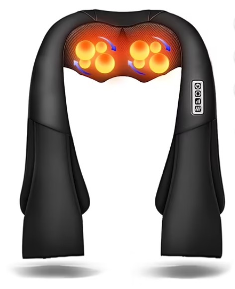 ZENART Shiatsu Shoulder Back and Neck Massager with Heat, Electric Deep Tissue Kneading Massage Pillow, Black