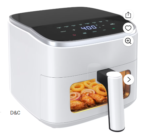 Gianna 4 Qt Compact Air Fryer, 4-in-1 Cooking Functions, Dishwasher-Safe Parts, White