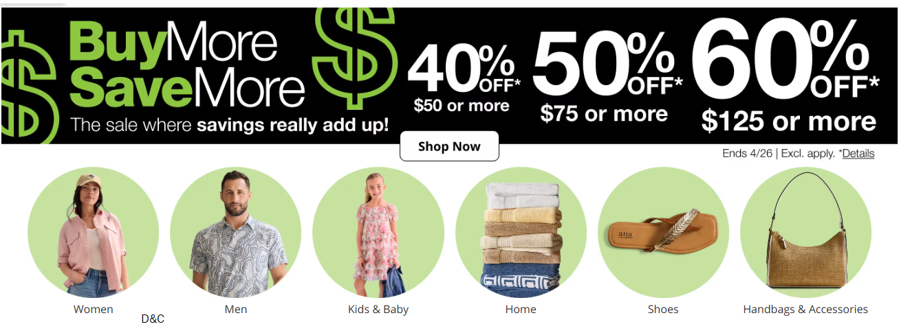 JCPenny buy more save more event is live