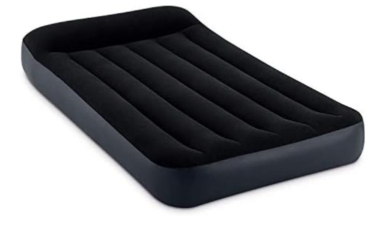 Intex Dura-Beam Standard Pillow Top Airbed Comfortable Blow Up Portable Air Mattress with Built-in Electric Pump and Carrying Bag, Twin Size, Navy
