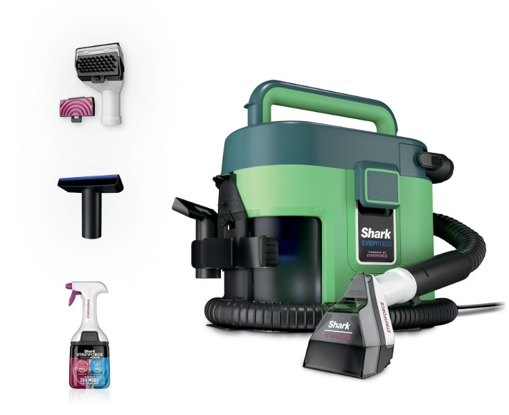 Shark Everymess Wet & Dry Vacuum, Carpet Cleaner, Spot Cleaner, Portable, Stain Eliminator, Small Shop Vac, Pet Friendly, Corded, 1 Gallon, VX100 Green