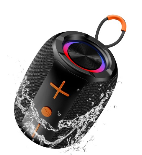 Portable Bluetooth Speaker with Lights, Powerful Crystal Clear Sound, IP67 Waterproof, All Day Playtime, AUX&TF-Card Input, Bluetooth 5.4, TWS Paring, Small Wireless Speaker for Outdoor, Gift Ideas