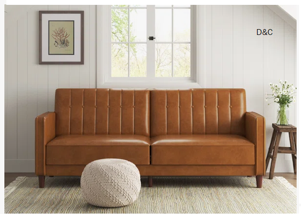 Seylow 81.5” Faux Leather Convertible Sofa