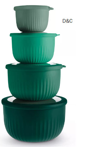 8 Piece Round Nesting Bowl Set with Lids