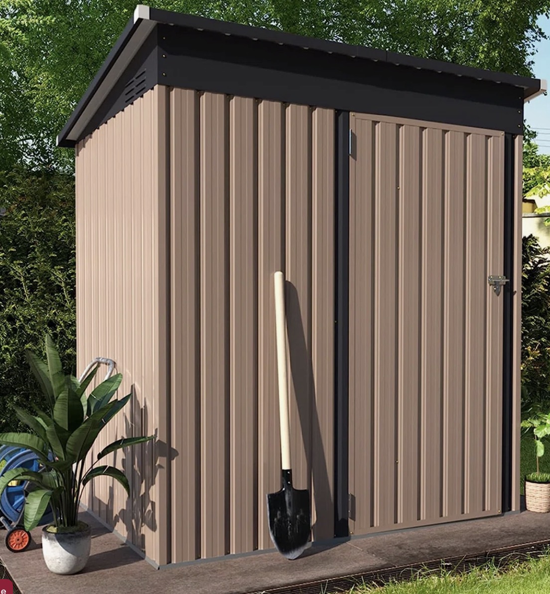 5 ft. W x 3 ft. D Metal Lean-To Storage Shed