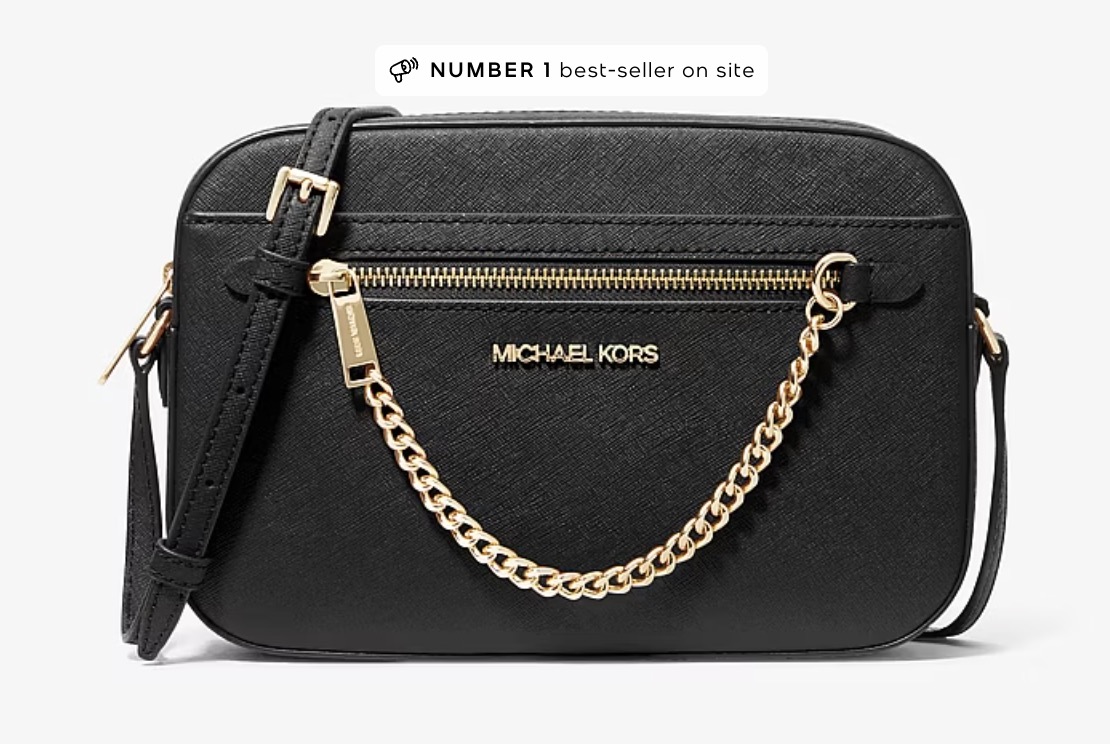 MICHAEL KORS OUTLET Jet Set Large Saffiano Leather Crossbody Bag