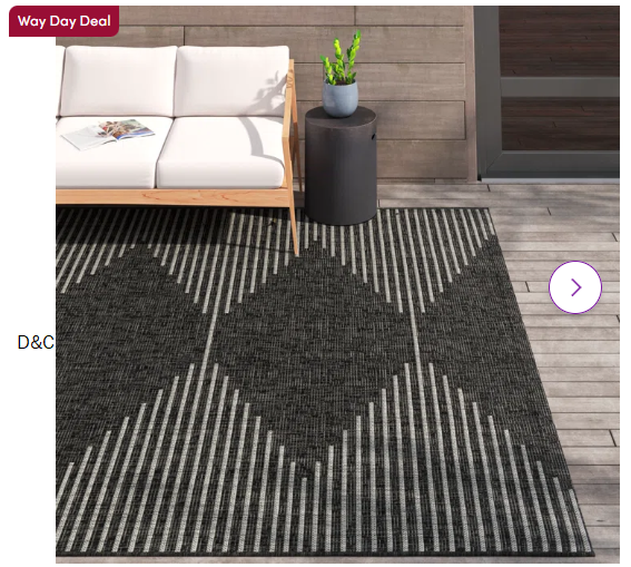 Abdulazeez Irielle Geometric Black Indoor/Outdoor Area Rug