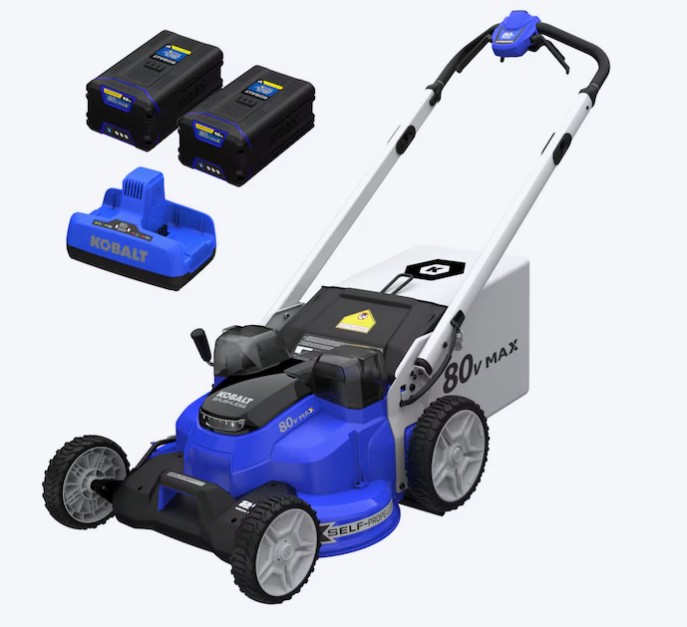 Kobalt 80-volt, 25-in Self Propelled Battery Walk Mower with (2) 4 Ah Battery & Charger Included