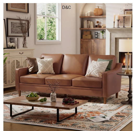 Azriah 80.31” Faux Leather Square Arm Sofa