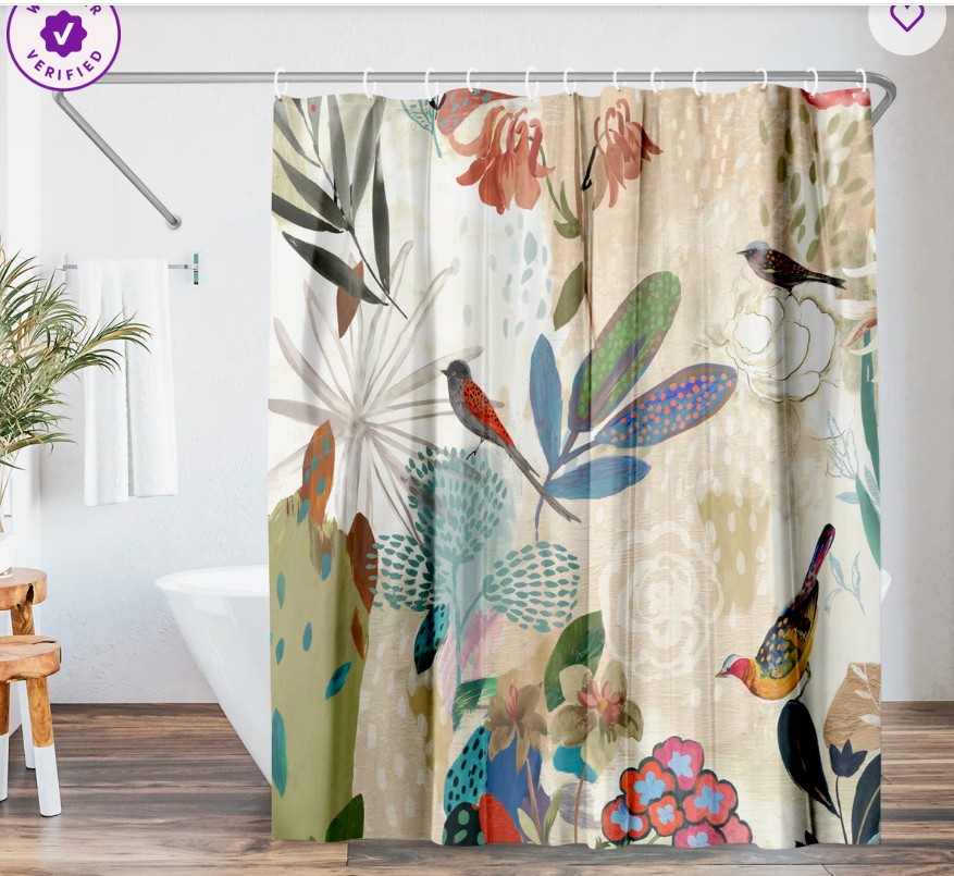 Floral Shower Curtain Where the Passion Flower Grows by PI Creative Art