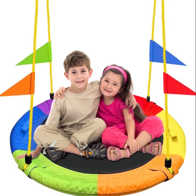 GVDV 40″ Saucer Swing 750Lb Capacity, Waterproof Oxford Tree Swing for Kids Gift, Indoor and Outdoor Use in Backyard or Playground