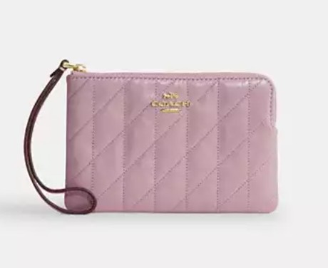 Corner Zip Wristlet With Quilting