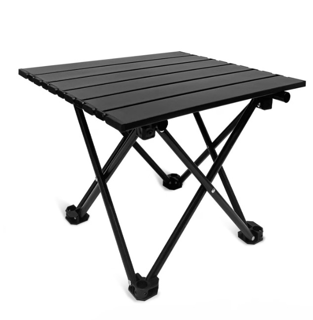 BN-LINK Small Camping Table, Portable Folding Beach Table, Outdoor Ultralight Metal Camping Table, with Carry Bag for Outdoor Cooking, Picnic, Camp, Boat, Travel, Black
