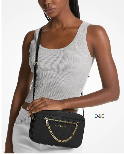 Michael Kors Outlet Jet Set Large Saffiano Leather Crossbody Bag