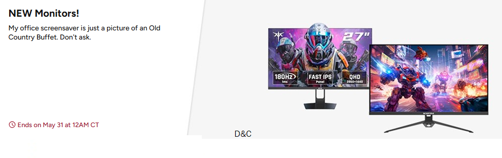 Monitors on big sale
