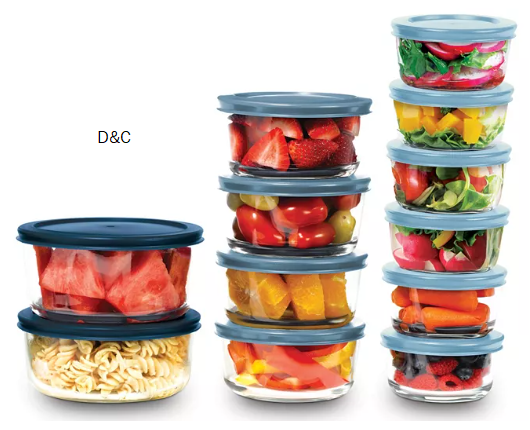 24 Piece Glass Food Storage Set