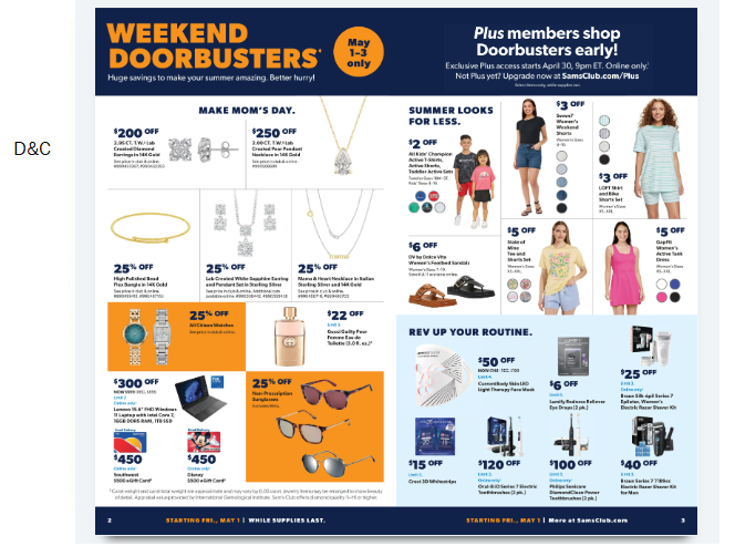 Sam’s Club weekend Door Busters