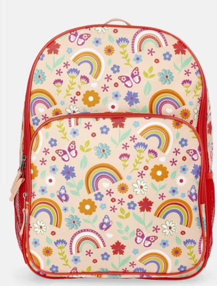 Wonder Nation Kids’ 17″ Rainbow Gardens Backpack, Coral Rose