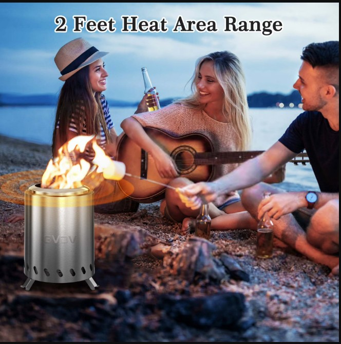 7.5″ Tabletop Fire Pit – Smokeless & Portable Mini Fire Bowl, Dual Fuel, 304 Stainless Steel with Carry Bag for Outdoor