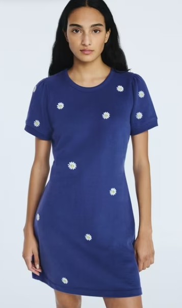 Free Assembly Women’s and Women’s Plus Embroidered Mini Dress with Puff Sleeves, Sizes XS-4X
