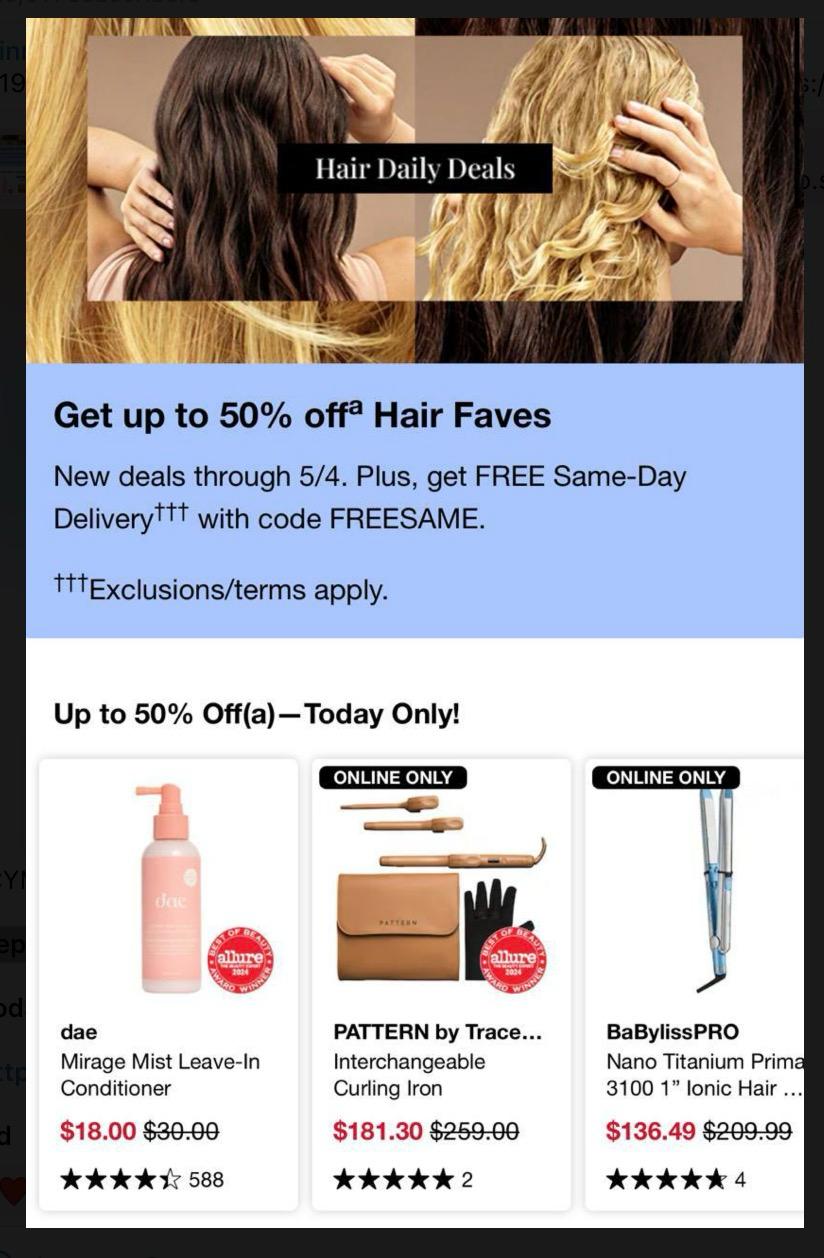 Sephora Get up to 50% off Hair items