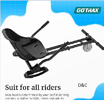 Gotrax Hoverfly Kart Attachment for 6.5″-10″ Hoverboards – Adjustable Frame and Handlebar Control