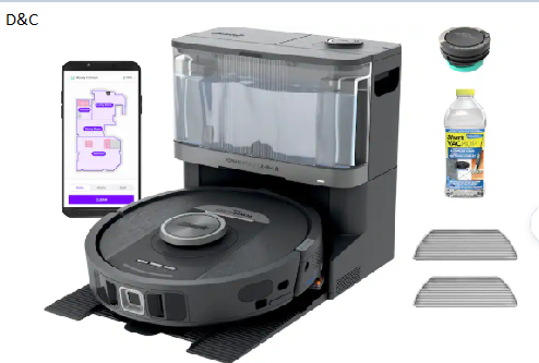 Shark – Robot Vacuum & Mop PowerDetect NeverTouch, Combo, Self-Emptying & Self-Refilling, 60-Day Debris Capacity with Pad Dry – Gaia Grey