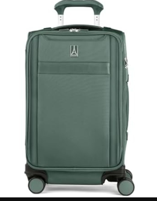 Travelpro VersaPack+ Lightweight Softside Expandable Carry on Luggage, 8 Spinner Suitcase, TSA Lock, Men and Women, Carry On 21-Inch