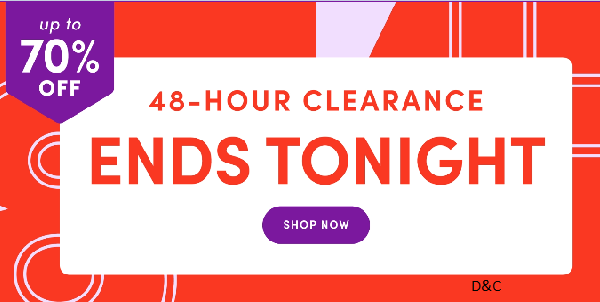 WayFair 48Hr clearance sale.