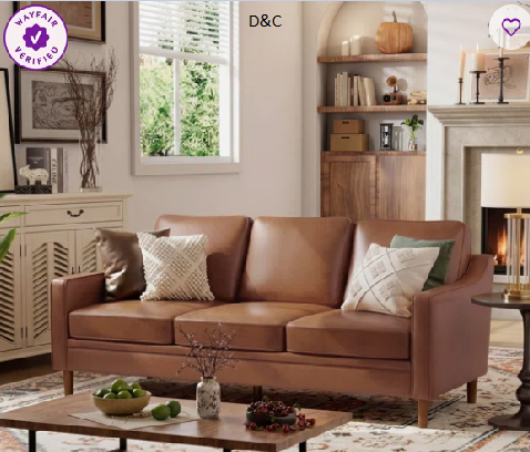 Azriah 80.31” Faux Leather Square Arm Sofa