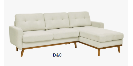 Brekyn 97″ Wide Upholstered Sectional With Tufted Seatbacks And Wooden Legs