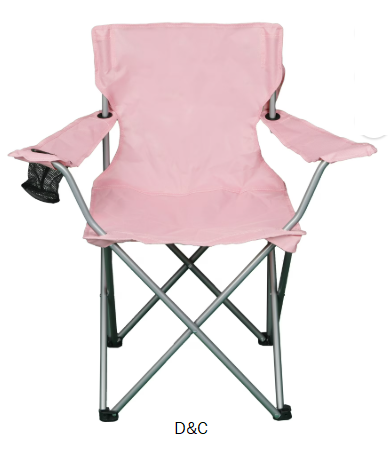 Ozark Trail Quad Folding Camp Chair with Cup Holder, Coral