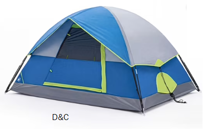 Gianna 2 Person Waterproof Camping Tent with Rainfly, Easy Setup Dome Tent with Mesh Windows & Skylights, Lightweight Portable Tent for Outdoor Camping, Festivals & Backyard, Blue