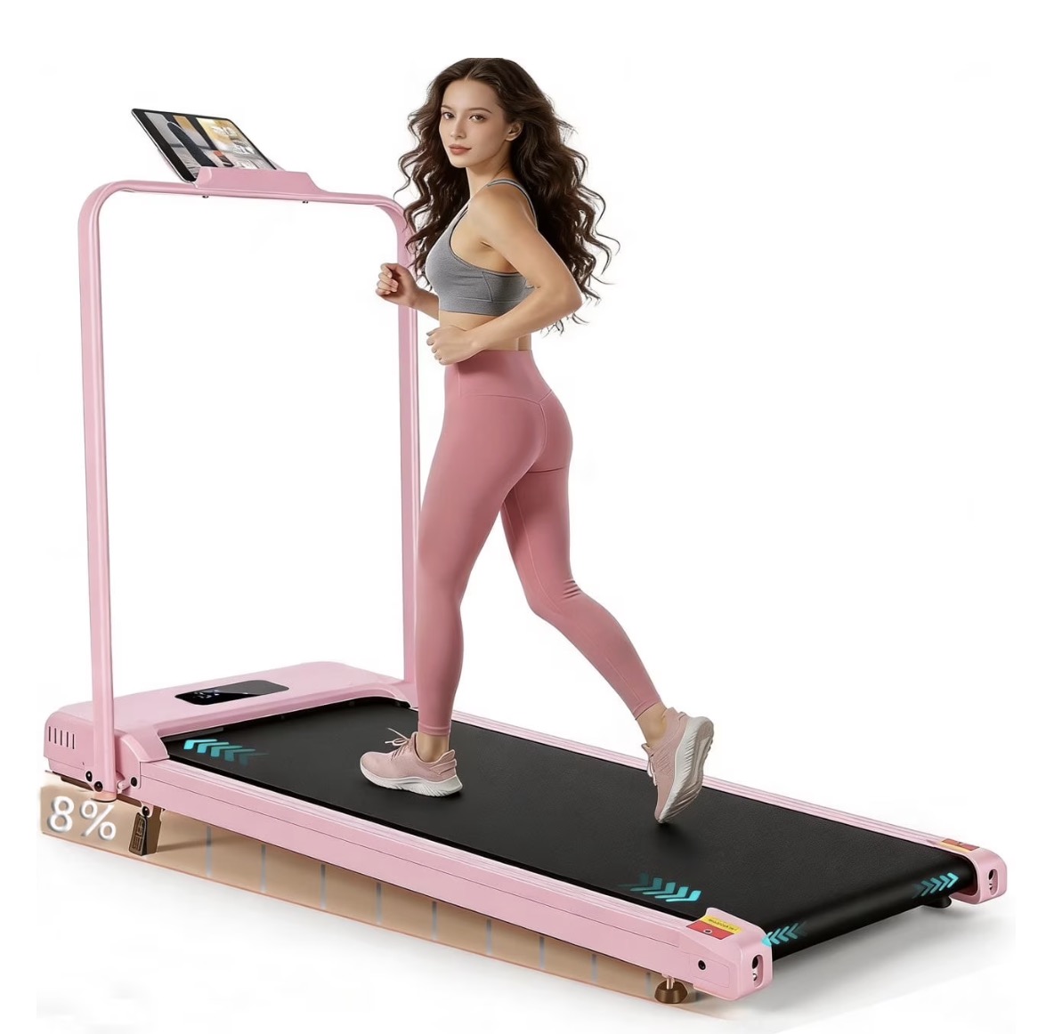 Simpfree Walking Pad with Handle Bar and Adjustable Incline, 2.5HP Portable Under Desk Treadmill for Home Small Space 300 Lbs Capacity，Remote Control and LED Display