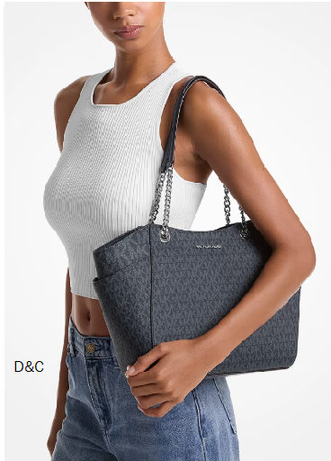 Michael Kors Outlet Jet Set Large Signature Logo Shoulder Bag