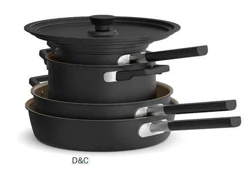 BELLA 9-Piece StoreMore Cookware Set Black