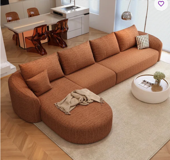 138.6″ Modular Sectional Couches Luxury Modern Curved Back Sofa