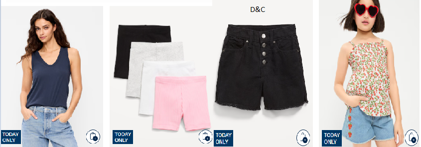 Old Navy Today Only 50% Off Summer Styles!